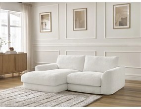 Бял шенилов ъглов диван (ляв ъгъл) Leonore – Bobochic Paris