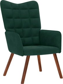 4016812 vidaXL Релакс стол, тъмнозелен, кадифе