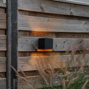 Външна стенна лампа черна със злато с LED 2-светлина IP54 - Edwin