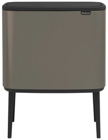 Кош за боклук Brabantia Bo Touch 651113, 11+23 л, Плавно и безшумно отваряне, Голям отвор, Сив