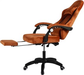 Офис стол с масаж - кафяво кадифе