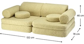 Зелен детски диван от букле 132 cm Settee – Wigiwama