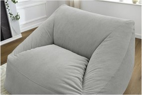 Светлосив пуф от рипсено кадифе Lilibet – Bobochic Paris