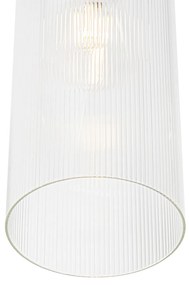 Висяща лампа в стил арт деко златиста със стъкло 4-светлина - Laura