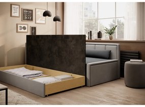 Сив шенилов сгъваем/с място за съхранение диван 214 cm Fulgeo – ELTAP