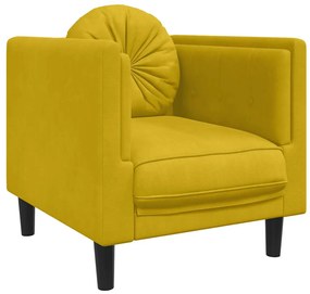 372628 vidaXL Фотьойл с възглавница, жълт, кадифе