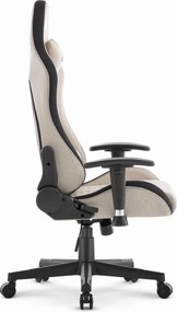 Геймърски стол CABRO C508 с облегалка, регулируема до 180°, и 2D подлакътници, с максимална товароносимост 150 кг, бежов