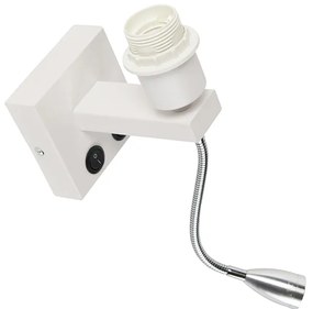 Модерна стенна лампа бяла с гъвкава ръка - Brescia Combi