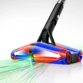 Вертикална прахосмукачка Dyson PencilVac Fluffycones 492689-01, 55 AW, 30 мин, 80 мл, 140000 Hyperdymium™, Ултратънък дизайн, LED осветление, Черен