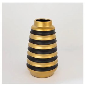 Керамична ваза 25x14 см златист/черен