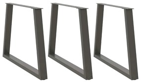 4012594 vidaXL Крака за трапезна маса, V-образни, 3 бр., антрацит, 90x(72-73,3) см, стомана
