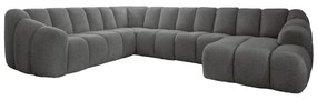 Сив ъглов диван (ляв ъгъл/U форма) Shell – Miuform