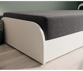 Бяло/тъмносиво единично легло 80x190 cm тапицирано/ПДЧ с място за съхранение с включен матрак Parys – ELTAP