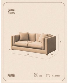 Светлосив диван 195 cm Pomo - Ame Yens
