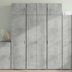 3281332 vidaXL Шкаф за съхранение бетонно сив 70x42,5x225 см инженерно дърво