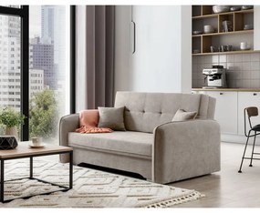 Бежов шенилов разтегателен диван с място за съхранение 155 cm Laine – ELTAP