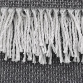 Турско памучно одеяло с декоративни пискюли - сиво Ширина: 200 см | Дължина: 220 см