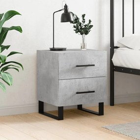 827364 vidaXL Нощно шкафче, бетонно сиво, 40x35x47,5 см, инженерно дърво