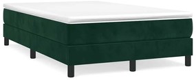 3120763 vidaXL Рамка за легло с пружини, тъмнозелена, 120x200 см, кадифе