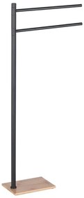 Gedy - Стойка за кърпи TRILLY 83,5 cm матово черно/бамбук