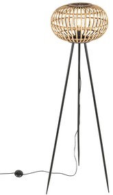Ориенталска триножна подова лампа от бамбук - Amira
