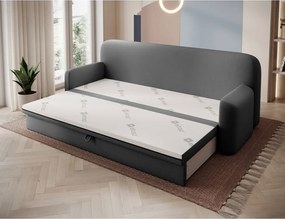 Кафяво-сив кадифен разтегателен диван с място за съхранение 236 cm Elioss – ELTAP