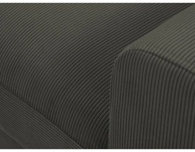 Черен разтегателен ъглов диван с място за съхранение от рипсено кадифе (ляв ъгъл) Kyoto – Cosmopolitan Design