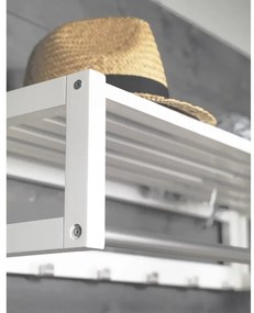 Бяла стенна закачалка от масивна бреза с рафт Confetti – Rowico