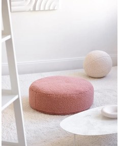 Розов детски пуф от букле Round – Wigiwama