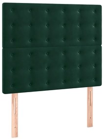 3116811 vidaXL Табла за легло, тъмнозелена, 100x5x118/128 см, кадифе