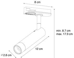 Модерен тъмно бронзов прожектор за 1-фазова релсова система - Iconic Ivy