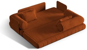 Теракотен кадифен сгъваем диван 206 cm Kemi – Cosmopolitan Design