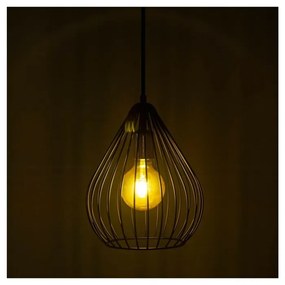 Черно висящо осветително тяло с метален абажур ø 24 cm – Opviq lights