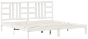 3105426 vidaXL Рамка за легло, бяла, дърво масив, 200x200 см