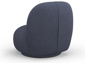 Тъмносиньо кресло от плат букле Chuck – Micadoni Home