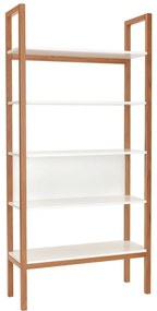 Бяла етажерка за книги в дъб 90x185 cm Farringdon - Woodman