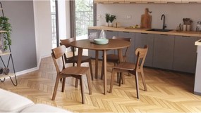 РОКСИ Натурален Орех - ДЪРВЕНА КРЪГЛА МАСА РЕТРО ЗА КУХНЯ/ ТРАПЕЗАПИЯ