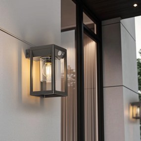 Външна стенна лампа тъмно сива с LED и димируема светлина на слънчева енергия - Sonne