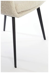 Кремав тапициран трапезен стол с подлакътници Leone – Light &amp; Living