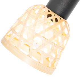 Ориенталски прожектор черен с бамбук 2-светлина - Rayan