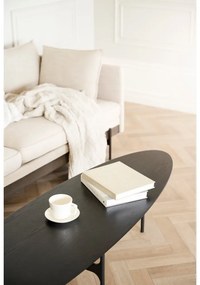 Черна масичка за кафе с плот от ясенова дървесина 180x50 cm Colton - Rowico