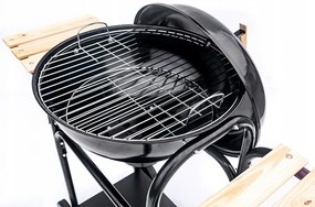 Скара на дървени въглища, сферична, с капак