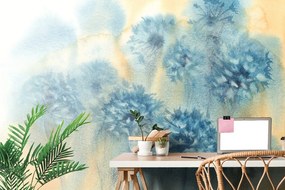 Самозалепващ тапет – Синьо глухарче в акварел