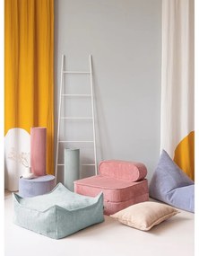 Детски пуф от рипсено кадифе в цвят мента Square – Wigiwama