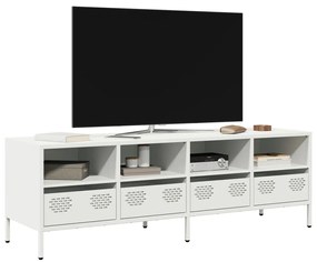 851333 vidaXL ТВ шкаф, бял, 135x39x43,5 см, студеновалцувана стомана