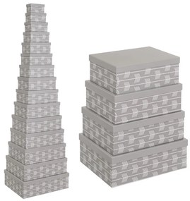 Картонени кутии за съхранение в комплект от 15 броя с капак Route - Casa Selección