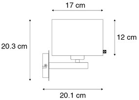 Модерна стенна лампа черна със злато - VT 1