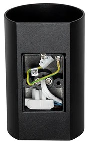 Дизайнерска стенна лампа черна кръгла GU10 50mm - Sabbir