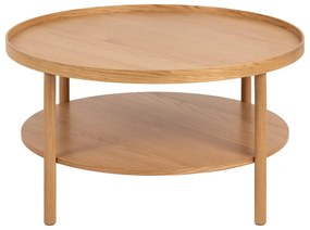 Кръгла масичка за кафе от декор от дъб в естествен цвят ø 80 cm Banbury – Actona