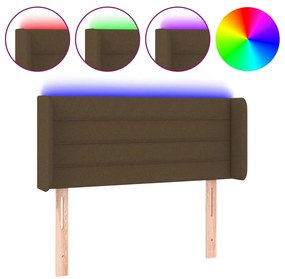 3123361 vidaXL LED Горна табла за легло, тъмнокафява, 93 x 16 x 78/88 см, плат